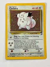 Pokemon TCG Clefairy 6/130 Holo Base Set 2 - MP *Swirl*