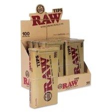 Full Box 6 Tins(100 Tips Per Tin) Of AUTHENTIC Raw Rolling Paper Pre-Rolled Tips