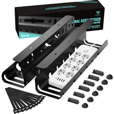 2TLG Kabelkanal Schreibtisch ohne Bohren Schwarz, Kabelmanagement Schreibtisc...