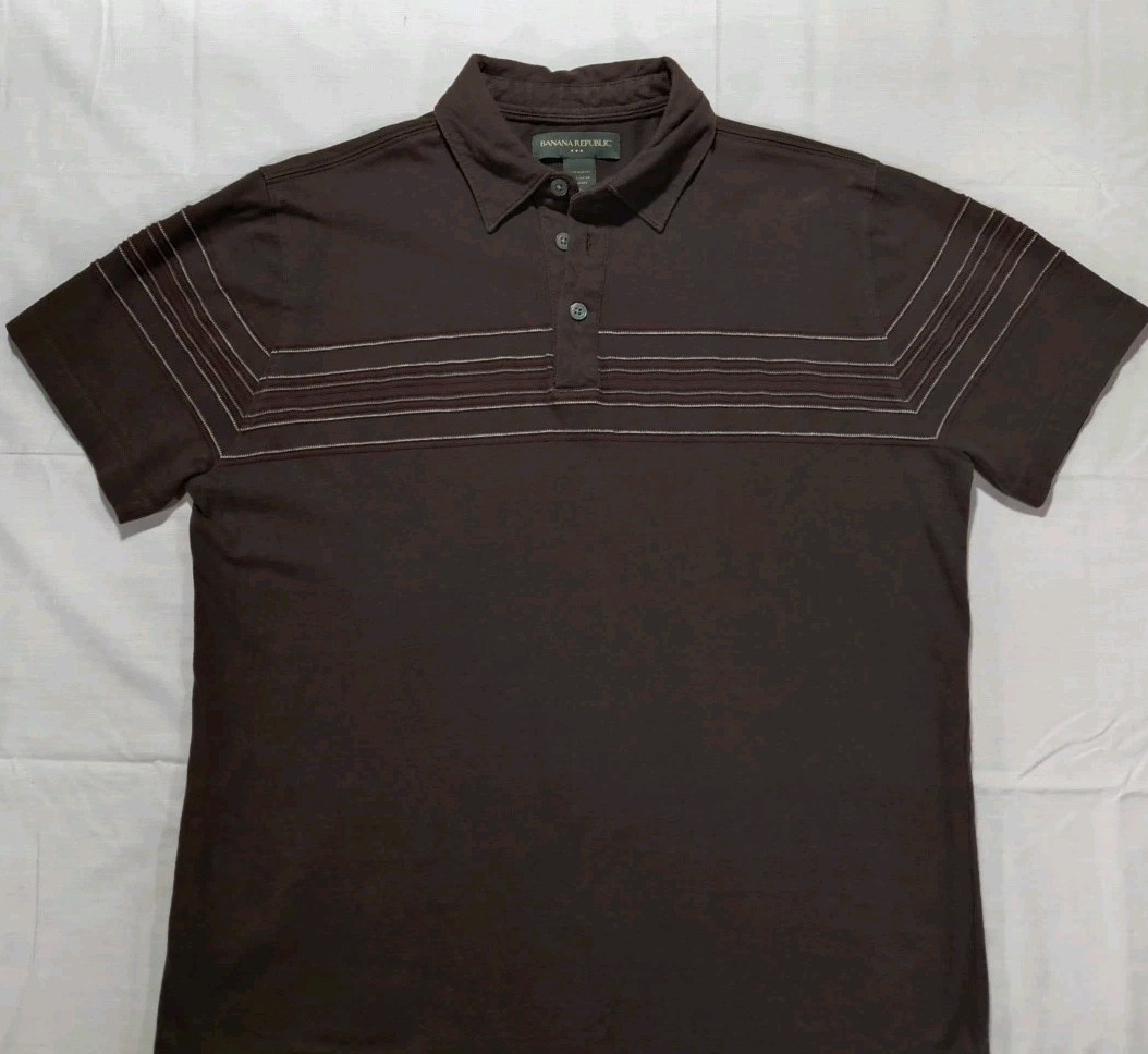 VTG Banana Republic Men’s Polo Shirt Brown Cotton Business Casual L