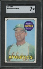 1969 Topps Baseball #260 Reggie Jackson RC Rookie NM SGC 7