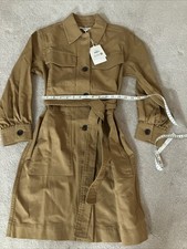 New Women’s Free Assembly Brown Khaki Button Up Shirt Dress XS X-Small Tags