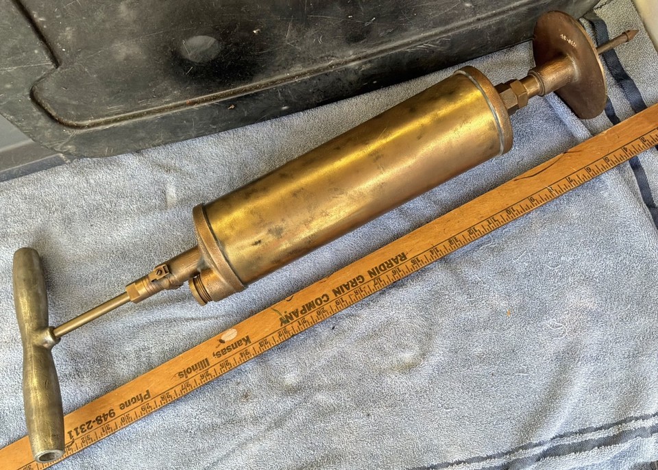 BRASS 1910's antique FUMIGUN vintage HAND-PUMPED DEVICE old INJECTION APPARATUS