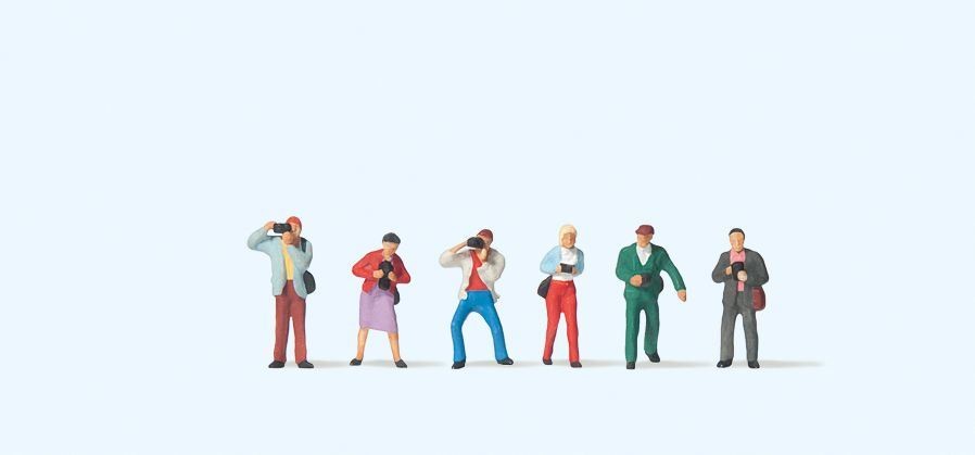 Photographers (6) Figure Set N gauge (1/148 - 1/160) Preiser 79059