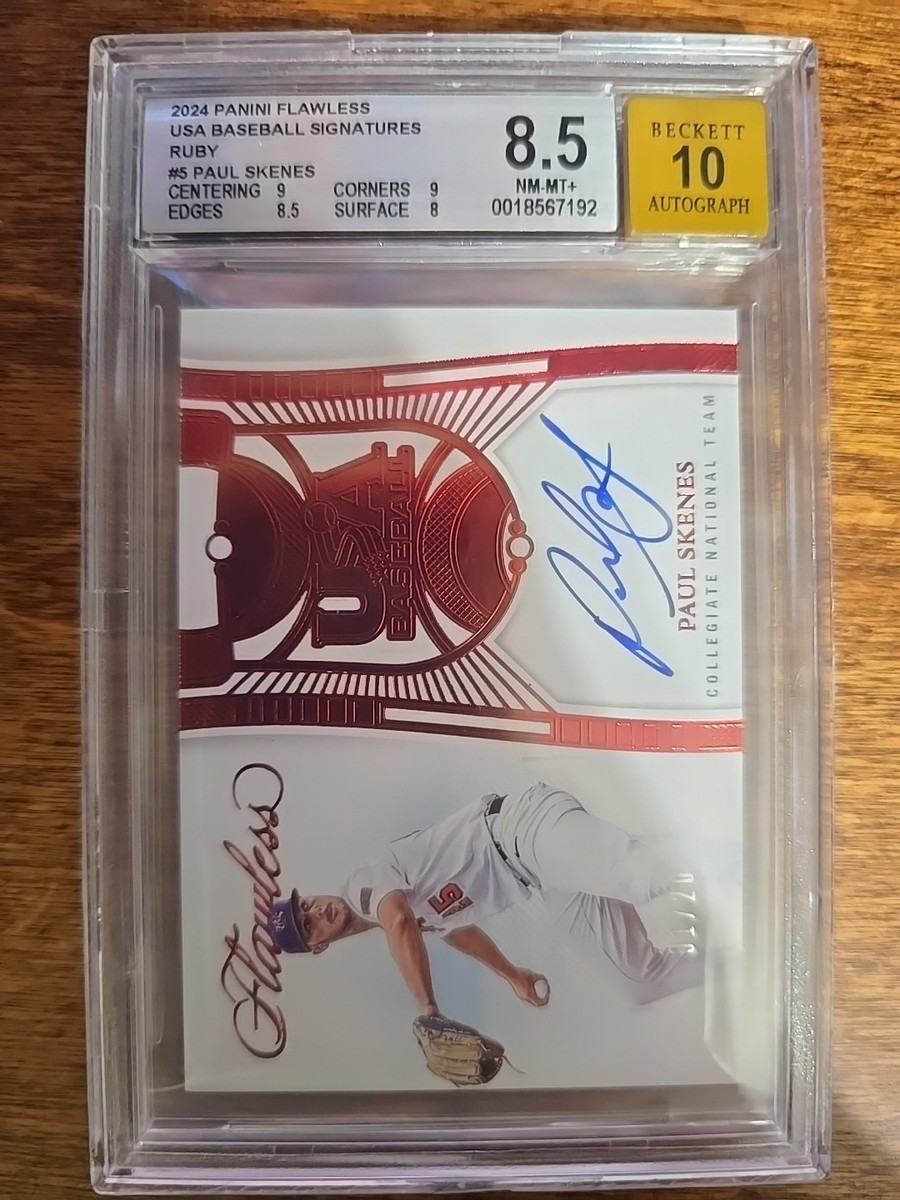 Paul Skenes Flawless Panini USA Baseball Autograph Ruby 1/20 Pop1