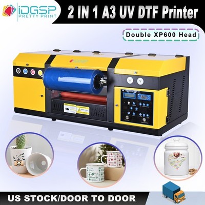 A3 UV DTF printer dual XP600 nozzle clear transfer adhesive printing A/B film