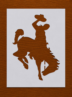 Cowboy Riding Bucking Horse Wall Art Reusable Plastic Stencil - StencilAir