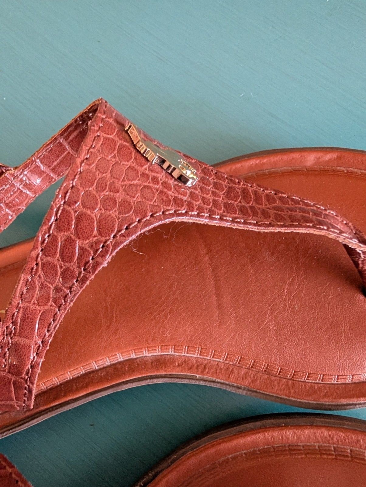 Polo Ralph Lauren Tierney Girls Faux Leather  Sandals Preppy Classic Kids Sz 13 image 5