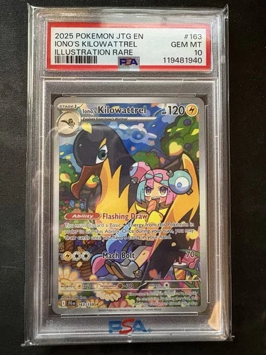 Pokémon TCG Iono's Kilowattrel 163/159 Journey Together Illustration PSA 10