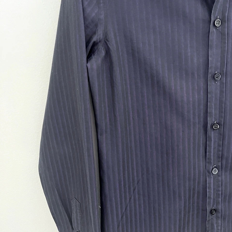 Camisa de vestir informal a rayas manga larga con botones Sisley para hombre M Foto 3 de 4