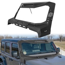 Windshield Frame Cover Assembly Visor Cowl Armor For Jeep Wrangler Jk 2007-2018