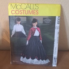 McCall's Pattern 4339 Misses 6-12 Civil War Jacket, Blouse, Collar, Skirt UNCUT