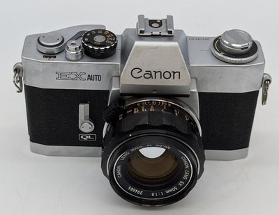 Canon EX Auto QL Vintage 35mm Camera w/ 50mm 1 : 1.8 Lens