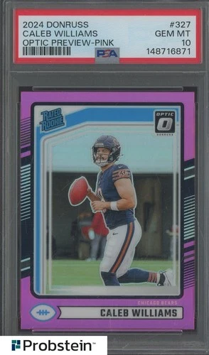 2024 Donruss Optic Preview Pink #327 Caleb Williams Bears RC Rookie PSA 10