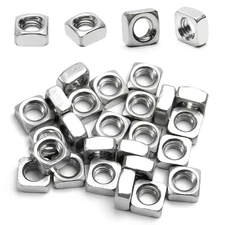 50Pcs M6-1 Square Nuts,M6 Square Nut,304 Stainless Steel,Metric,M6 X 1Mm Nuts Co