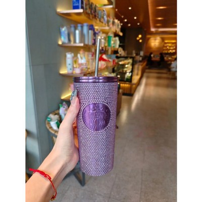 Brand new and unused! BLACKPINK Starbucks Sequin Cold Cup 473ml Purple