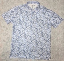 Johnnie O Shirt Mens L San Fran/CA All Over Print Performance Polo Wicking Logo
