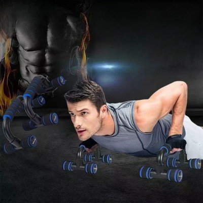 Foldable Push Up Stand Bars H-Shaped Fitness Trainer Chest Arms Home Gym Workout
