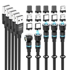 Magnetic Charging Cable 5-Pack 1.6/3.3/3.3/6.6/6.6FT - 360  180  Rotating
