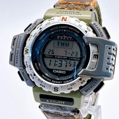 Working condition CASIO PROTREK PRT-40J Triple Sensor Watch From Japan