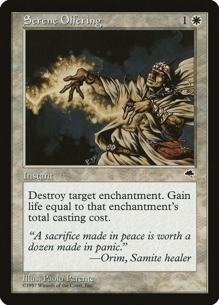 1997 Magic: The Gathering: TMP - Serene Offering (#40, Uncommon, Lightly Played)