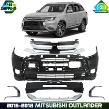 Front Bumper Cover & Grille Assembly Kit For 2016-2018 Mitsubishi Outlander