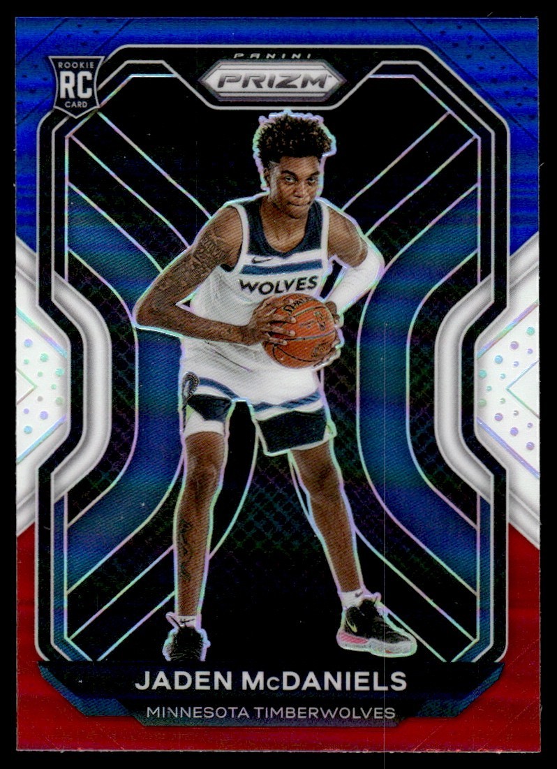 2020 Panini Prizm #277 Jaden McDaniels RC Red White Blue Prizm