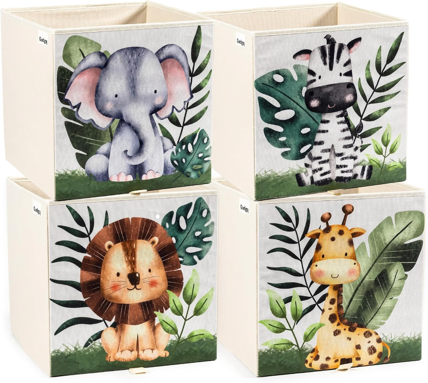 Ceste Porta Giochi Bambini Set 4 Pezzi - Organizer Pieghevole 33x33x33