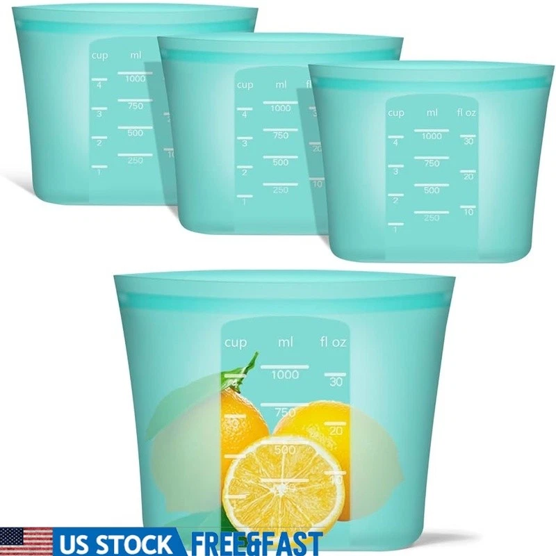 Reusable Silicone Food Storage Bags Ziplock Microwave Freezer Safe 4 Pack New
Opens in a new window
