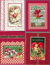 Handmade VALENTINES CARDS V1--Lot of 4