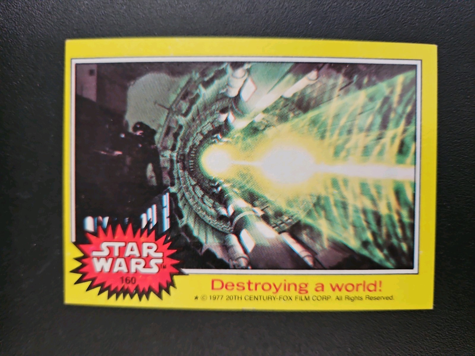 Destroying a world! #160 Star Wars 1977 Topps trading card — raw and PSA graded price guide