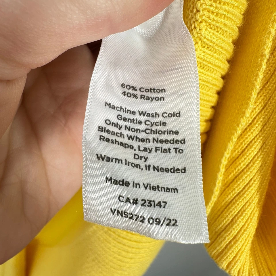 Talbots Plus Size 1X Yellow Button Front Cardigan Sweater Lightweight Casual - Image 3 of 4