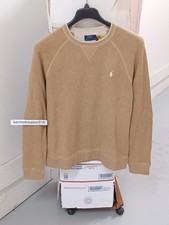POLO RALPH LAUREN TEXTURED COTTON SWEATER CAMEL COMBO MENS SIZE LARGE
