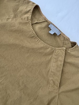 COS Dress Brown Women EUR 34 XS 0 Long Slv Tunic Cotton Quiet Luxury Pockets