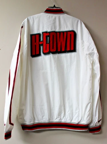New NBA Houston Rockets H-Town City Edition zip up Nylon jacket men XL slim fit - product listing photo