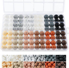 96Pcs 15Mm Silicone Beads Multicolor for Keychain Making, round Silicone Beads f