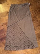 Vintage Potato Clothing Made In USA Long Brown Skirt Cotton Boho Handmade Vintage Potato Clothing Made In USA Long Brown Skirt Cotton Boho Handmade