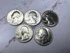 (Lot of 5) 1976-S Washington 40% SILVER Quarters, Bicentennial Coins in capsules