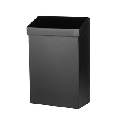Wall Mounted Mailbox Vertical Modern Outdoor Residential Exterior House Black