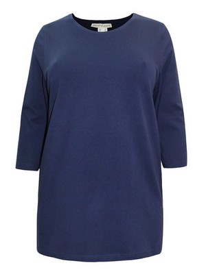 Big-Size Baumwolle 3/4-Arm Shirt Tunika Janet & Joyce navy Gr. 44 #D20