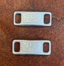 Pair of Silver NIKE Air Force 1s Shoelace LBT77 Metal AF1 Sneaker Tags AF-1 82