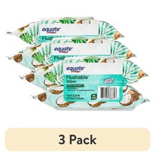 Flushable Wet Wipes Coconut Scent 96 Wipes 3 Pack