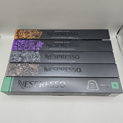 Lot Nespresso Espresso Capsules- (5) Boxes Of 10- 4x Ispirazione, 1x Capriccio