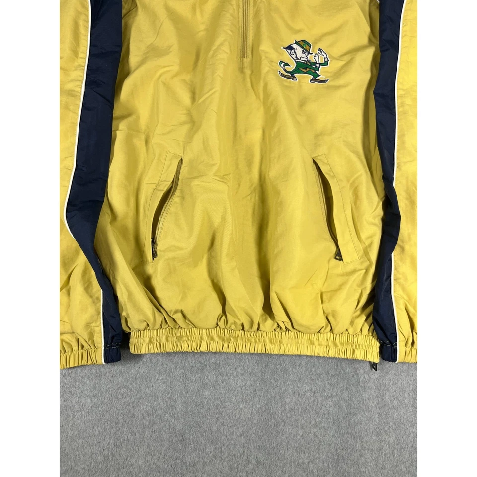 Vintage Notre Dame Fighting Irish NCAA 1/4 Zip Men’s LargePullover Yellow Jacket - Image 2 of 4