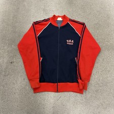 Vintage 80s ADIDAS Team USA Full Zip Track Jacket Size Medium