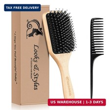 Hair Brush, Sosoon Boar Bristle Paddle Hairbrush for Long Short Thick Thin Curly