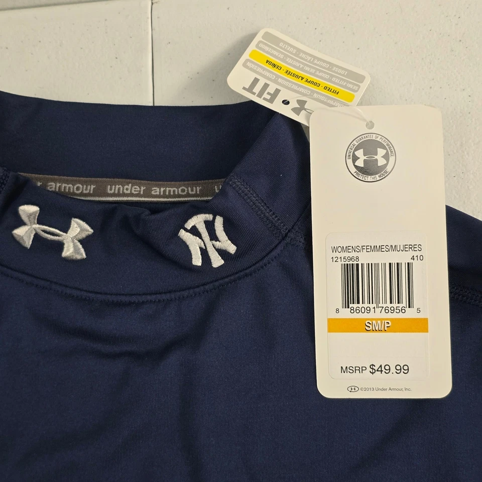 Camisa Under Armour ColdGear ajustada manga larga Yankees azul marino Foto 3 de 4