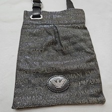 Rara borsa messenger monogramma vintage Emporio Armani tracolla nero argento logo