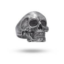 Gentle Gothic Skull Biker rider skeleton 925 Silver Men Ring Jewelry