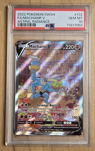 Pokemon Machamp V # 172 - Astral Radiance - Graded PSA 10 Gem Mint